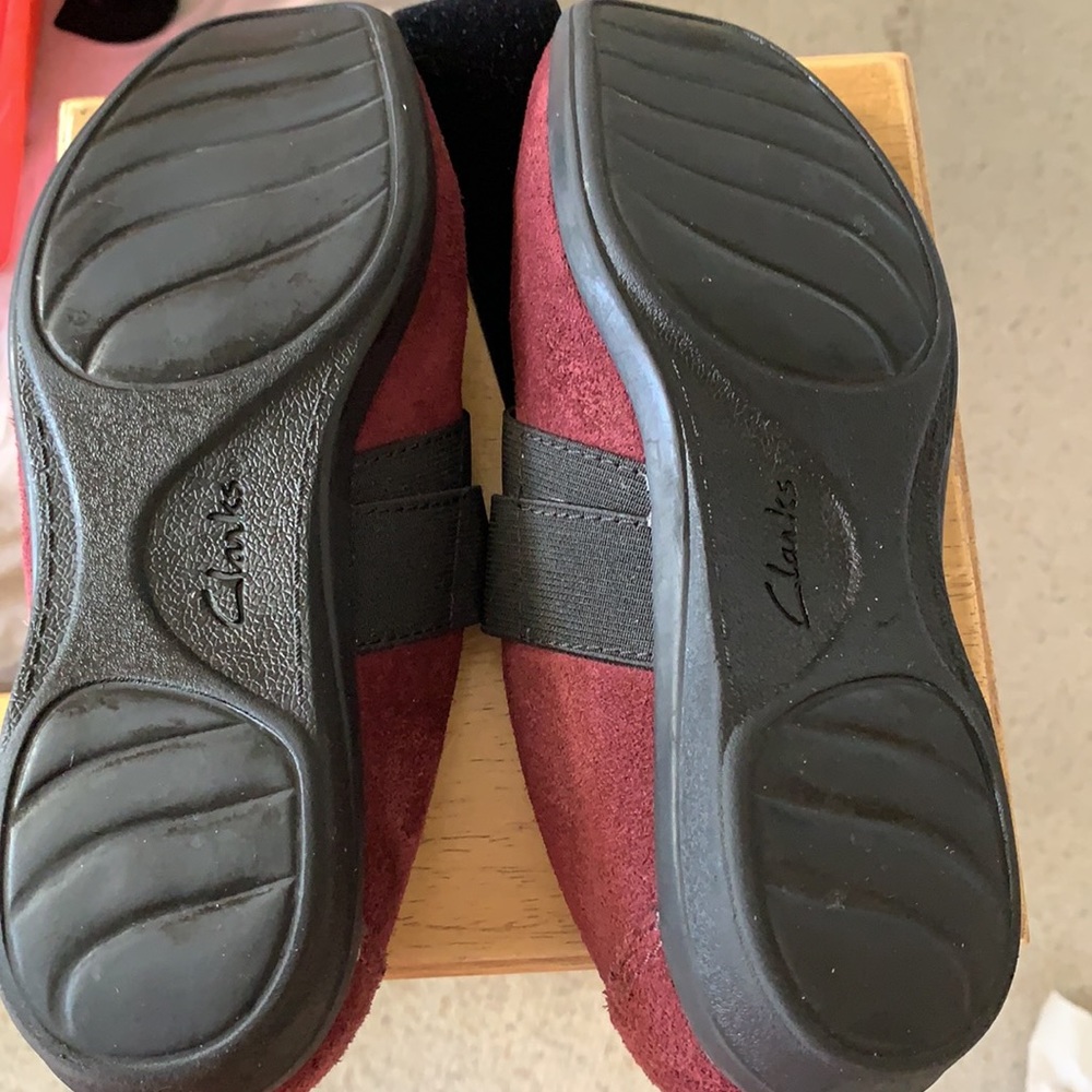 Clarks Burgundy & black Leather Upper like new 7 - Picture 5 of 8